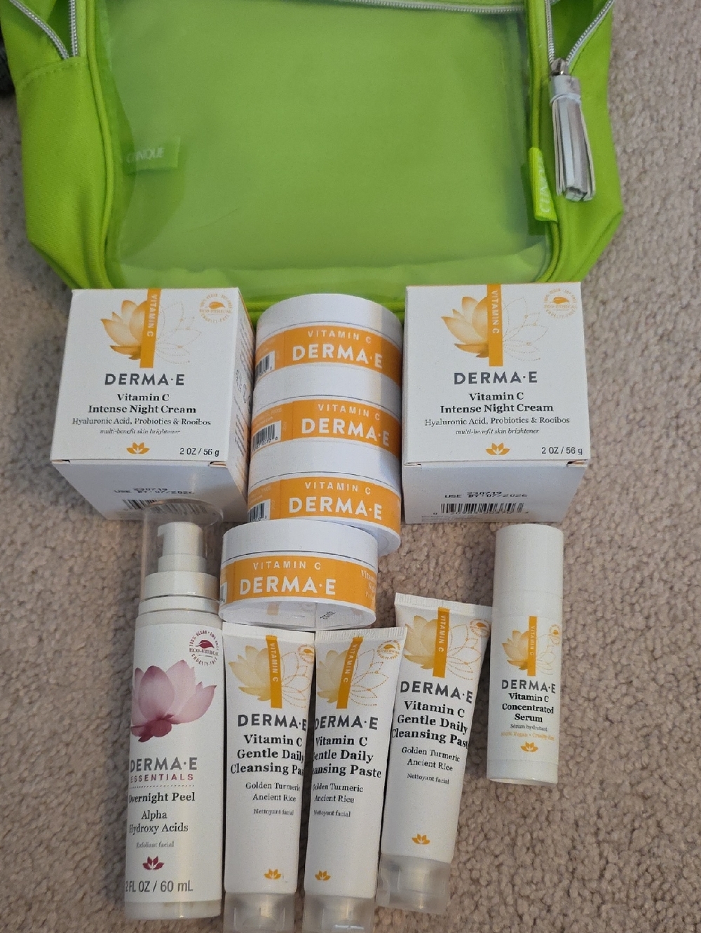 NWT DERMA-E VIALTAMIN C INTENSIVE NIGHT CREAM, SERUM, OVERNIGHT PEEL